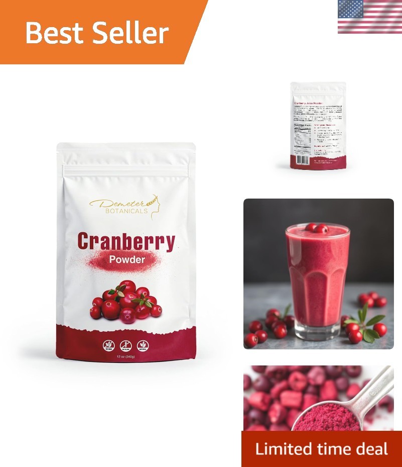 Versatile 12 Ounce Cranberry Fruit Powder – Enhances Drinks, Baking & Smoothies