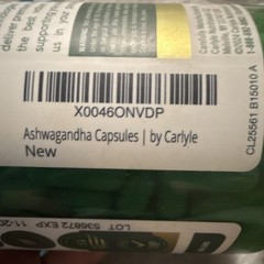 Carlyle Ashwagandha 3000mg Capsules 300ct Non-GMO Gluten Free Exp 11-2027