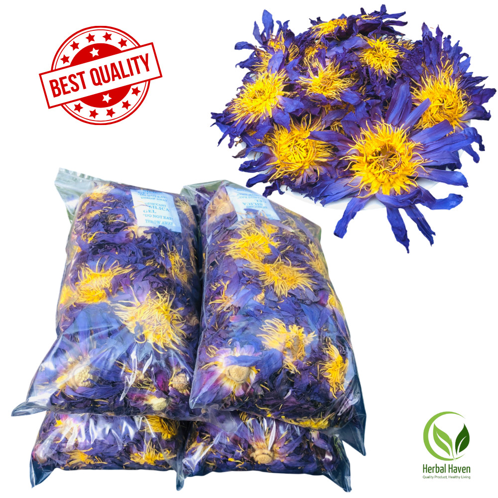 Dried Blue Lotus Flower Nymphaea Caerulea Organic 100% Pure Herbal Tea Ceylon