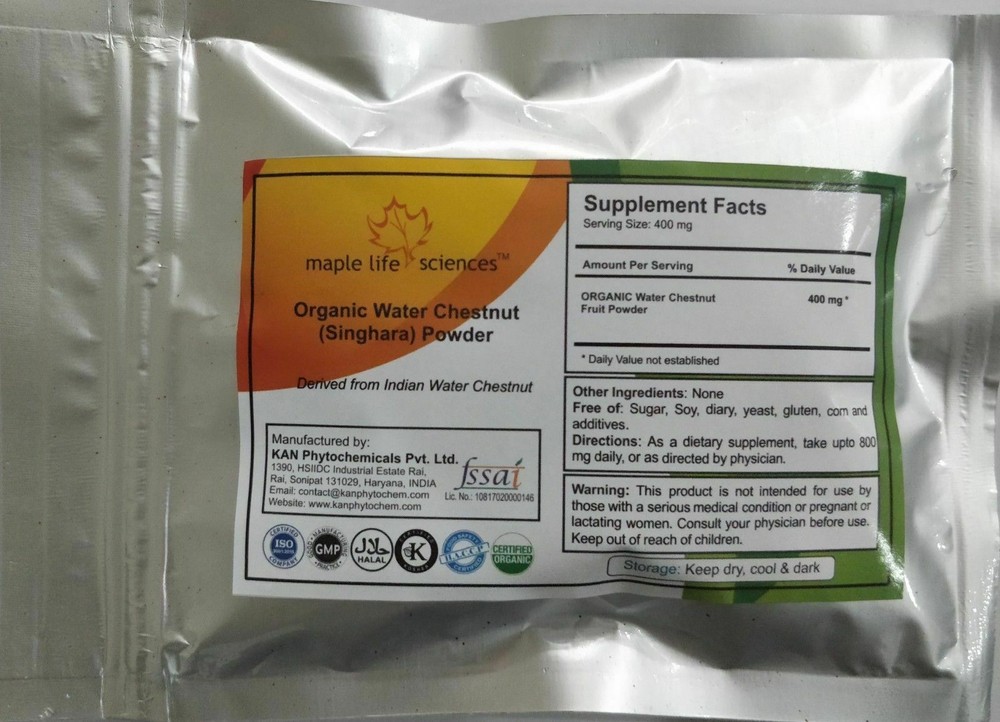 ORGANIC Water Chestnut Powder Singhara Detoxify the body , Flavanoids Vitamins