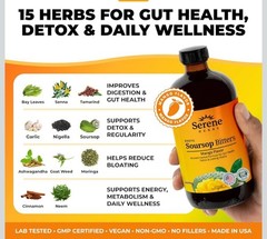 Serene Herbs Soursop Bitters Liquid with Soursop Leaves Gut Cleanse,Detox 04/28