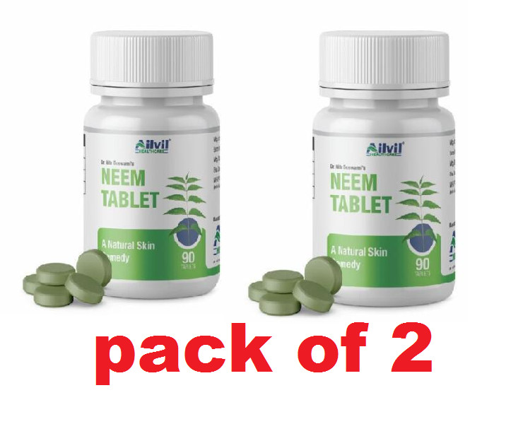 2x Neem Ayurvedic Tablets Skin Wellness, Controls Acne and Pimples, Veg Tablets