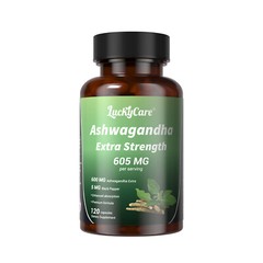 Organic Ashwagandha Capsules 600 MG (4 PACK) with Black Pepper Root Powder