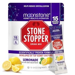 Stone Stopper Kidney Stone Prevention Lemonade Drink Mix Powder, 15 Day Supply