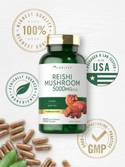 Reishi Mushroom Capsules 2500mg | 300 Count | Non-GMO | by Carlyle