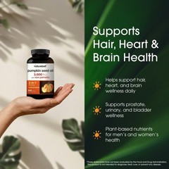 NatureBell Pumpkin Seed Oil 3000mg 240 Softgels Saw Palmetto – 80 Servings