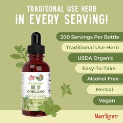 Oregano Oil Drops USDA Organic Herbal Blend 6 Month Supply 1 Fl Oz