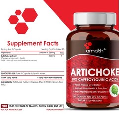 Artichoke Leaf Extract 20% Caffeoylquinic Acid 500 mg Capsule – 90 Count – Liver