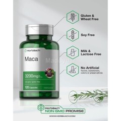 Maca Root Capsules 3200 mg | 120 Pills Peruvian Maca Extract for Men Gluten Free