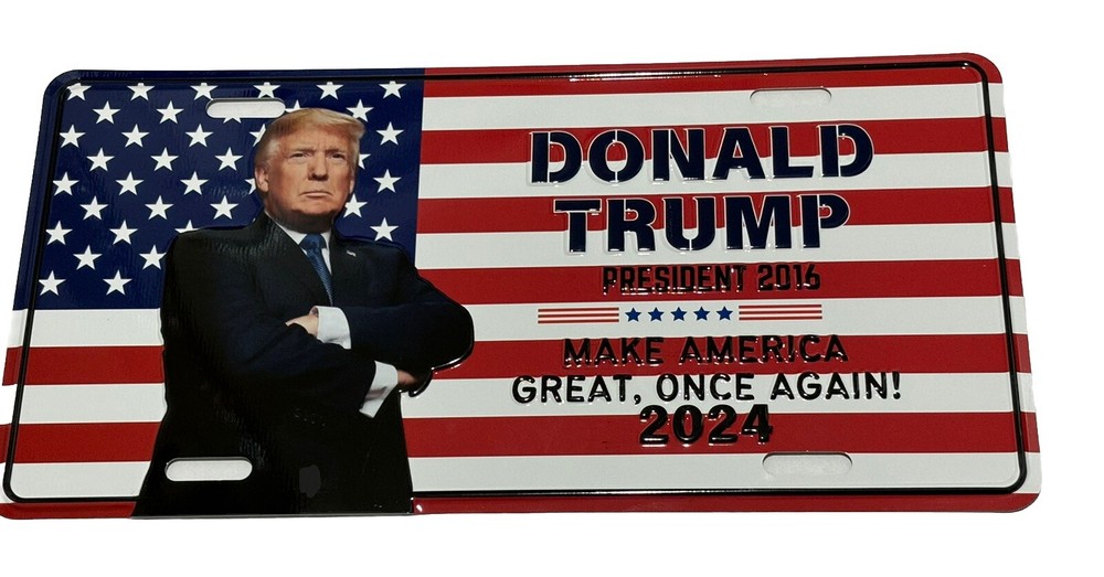 “TRUMP 2024” New York License Plate Official Size Embossed Souvenir Travel Gift