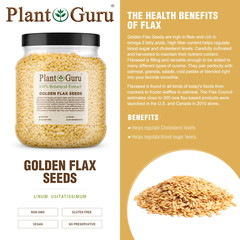 Golden Flax Seeds Whole 2 lbs. Jar Bulk NON GMO 100% Pure Linseed Flaxseed