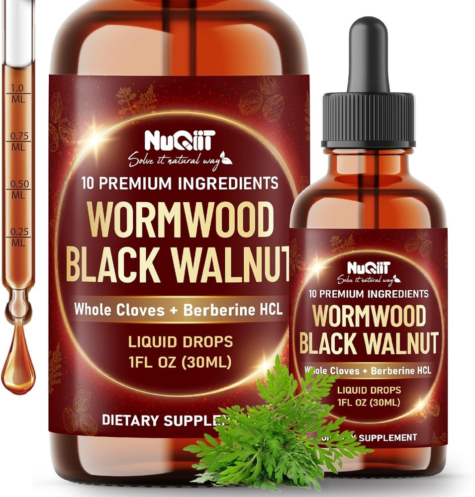 10in1 Parasite Cleanse Extract Wormwood Liquid Drops with Wormwood, Black Walnut
