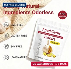 Aged Garlic Extract – Odorless Garlic 15:1 Extract Formula, 7500mg Organic Garli