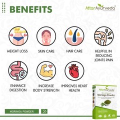 Attar Ayurveda Moringa Leaf Powder 200g Drumstick Leaf powder For Weight Loss