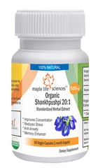 ORGANIC Shankhpushpi 20:1 Extract Capsules Convolvulus Pluricaulis No Filler