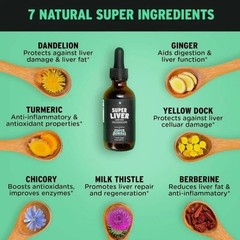 2 BOTTLES-Herbal Liquid Drops with Milk Thistle Turmeric Super Liver liver detox