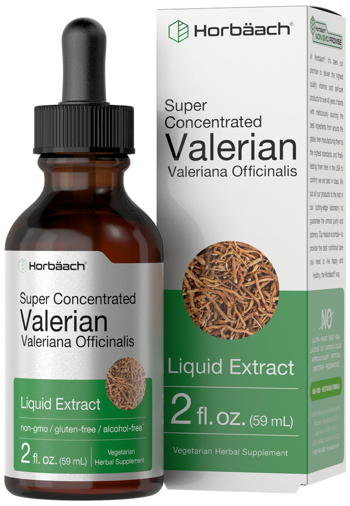 Valerian Root Liquid Extract | 2 fl oz | Alcohol Free | Vegetarian | by Horbaach