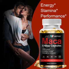 Organic Maca Root 120 Capsules Peruvian Maca Extract Enhance Energy and Vitality
