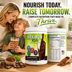 Organic Kids Nutritional Powder Mix – 26 Vitamins, 20g Plant Protein, Great Tast