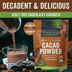 Guilt-Free Organic Cacao Powder, 8 oz – Ideal for Smoothies & Baking – Non-GMO