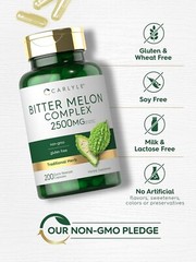 Bitter Melon Capsules | 2500mg | 200 Count | Non-GMO & Gluten Free | by Carlyle