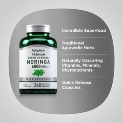 Moringa Oleifera Capsules 6000 mg | 240 Count | Non-GMO Extract | by Piping Rock