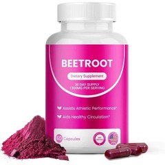 Rosabella Organic Beetroot Capsules 1300mg 3Pack Support Blood Flow&Heart Health