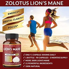Mushroom Complex Supplement 5050mg Per Pill, 90 Caps, 11 Blend Lions Mane Reishi