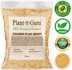 Golden Flax Seeds Whole 5 lbs. Bulk Omega-3 NON GMO 100% Pure Linseed Flaxseed