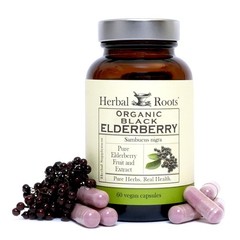 Herbal Roots Organic Black Elderberry Capsules | Max 60 Count (Pack of 1)