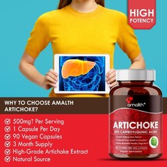Artichoke Leaf Extract 20% Caffeoylquinic Acid 500 mg Capsule – 90 Count – Liver