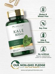 Kale Capsules | 800mg | 120 Count | Non-GMO and Gluten Free | by Carlyle