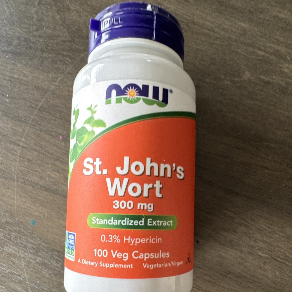 NOW St. John’s Wort Extract Mood Support 300mg 100 Veg Capsules BB Date 12/2025