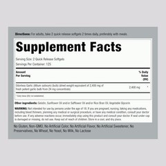 Odorless Garlic Softgels | 250 Count | Extra Strength Herbal Extract