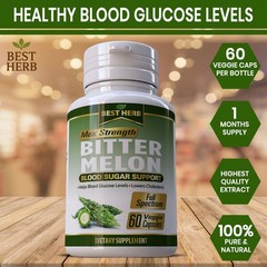 60 BITTER MELON PILLS CHOLESTEROL REDUCTION BLOOD SUGAR SUPPORT GLUCOSE PILLS
