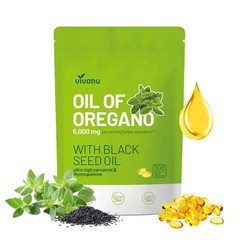 VivoNu Oil of Oregano with Black Seed Oil300 Capsules | Natural Antioxidants