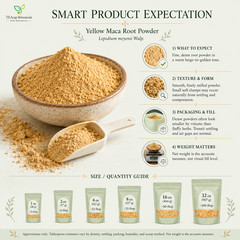 Yellow Maca Root Powder 1oz – 32 oz Pure Fine Lepidium Meyenii Premium Milled