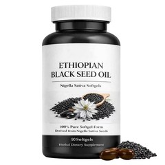 Ethiopian Black Seed Oil Softgels Thymoquinone |4.64% | Non-Gmo, Gluten-Free,60