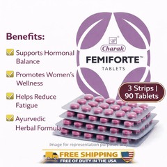 Charak Femiforte Tablets Pure Herbal Women’s Intimate Health – 90 Tabs Exp 2028