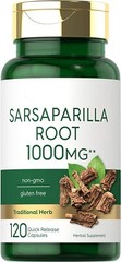 Sarsaparilla Root 1000mg 120 Caps Non-GMO Smilax officinalis No Gluten Free