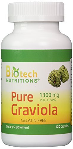 120 Count Pure Graviola Leaf Herbal Supplement 1300mg Capsules 100% Natural