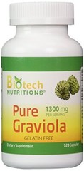 120 Count Pure Graviola Leaf Herbal Supplement 1300mg Capsules 100% Natural