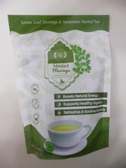 Loose Leaf Moringa+Spearmint Herbal Tea for Natural Energy+Stress Relief, 1.5 oz