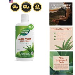 Aloe Vera Liquid Juice Unflavored 33.8 Fl Oz Natural Plant Based Supplement