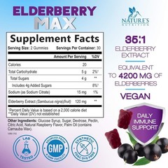 Elderberry Immune Support Gummies – Super Concentrated 35:1 Extract, Equivalent