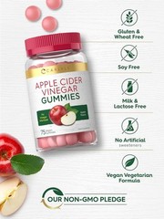 Apple Cider Vinegar Gummies | 75 Count | Vegan, Apple Flavor | by Carlyle