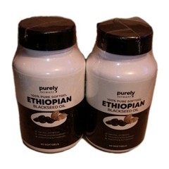 2 bottles Ethiopian Black Seed Oil Gluten-Free, 60 capsules exp 3/23/28