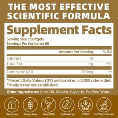 COQ 10 Coenzyme Q-10 200mg Heart Health Support, Increase Energy Immune System