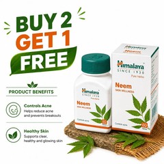 🌿 Himalaya Neem Tablets – Buy 2 Get 1 Free (60 Tablets Each) | Expiry 03/2028