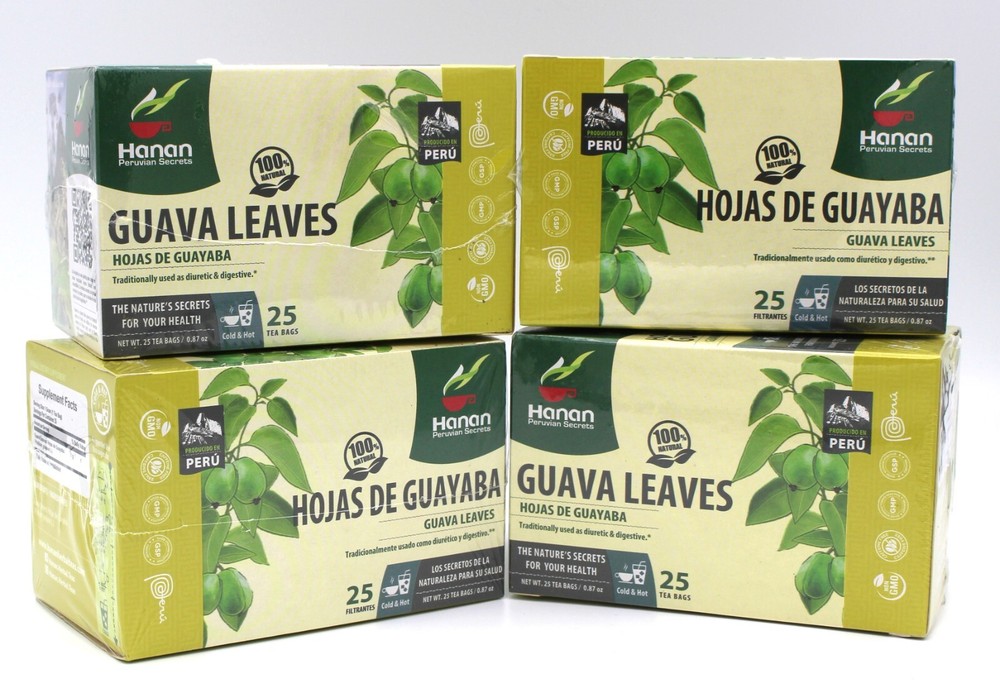 100 Tea bags Hoja de Guayaba (Guava Leaves Tea bags) 4 Box